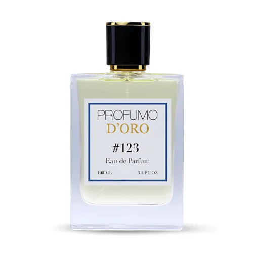 Profumo D’oro #123 – eleganter Flakon, Hauptansicht des zitrisch-frischen Eau de Parfum